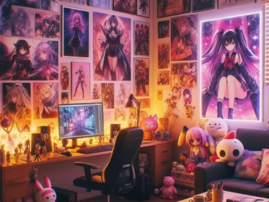 Neon Paradise Anime Room Idea